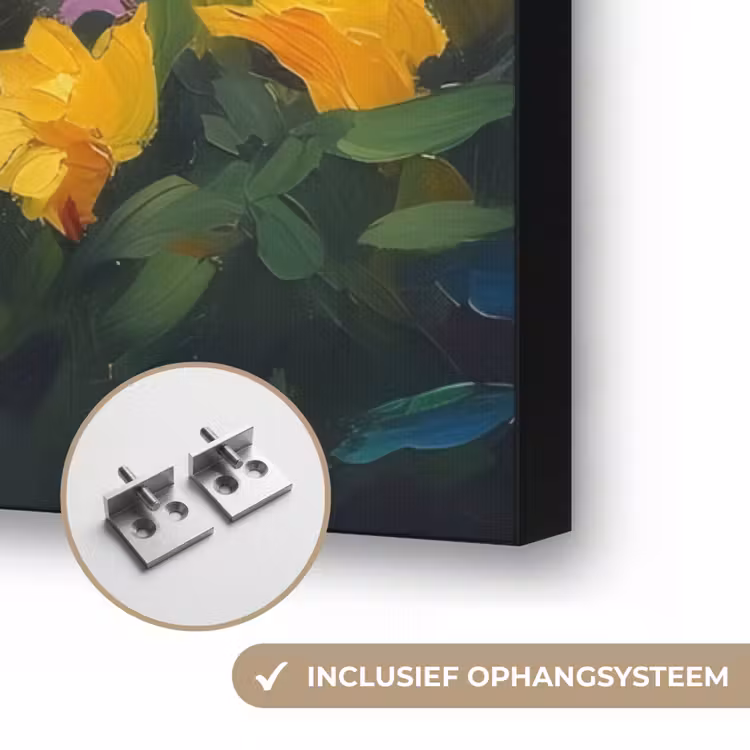 Zomertuin - Sfeervol - Bloemen Textielframe zwart klein -USP_ophangsysteemNL