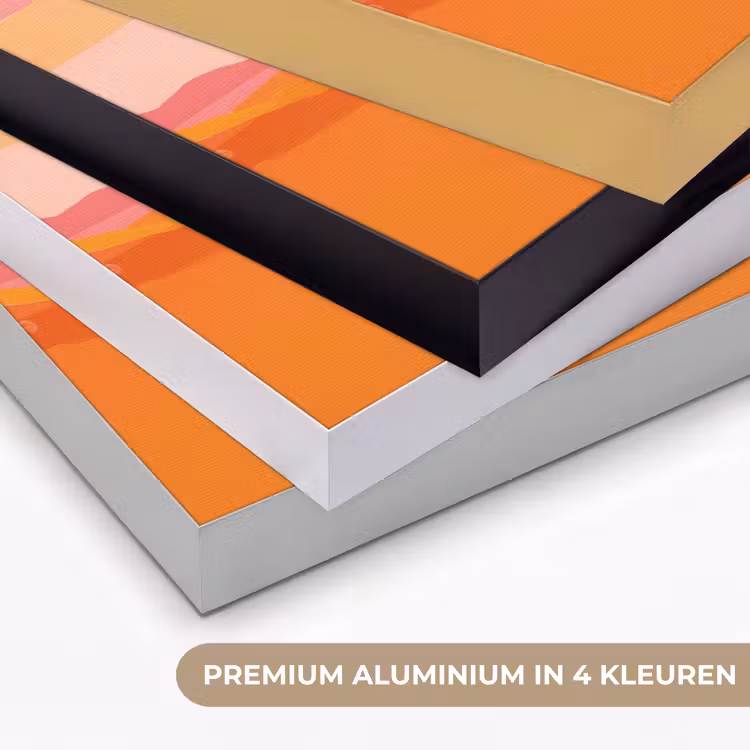 Zon - Abstract - Landschap - Oranje Textielframe zwart klein -USP_kleurenNL