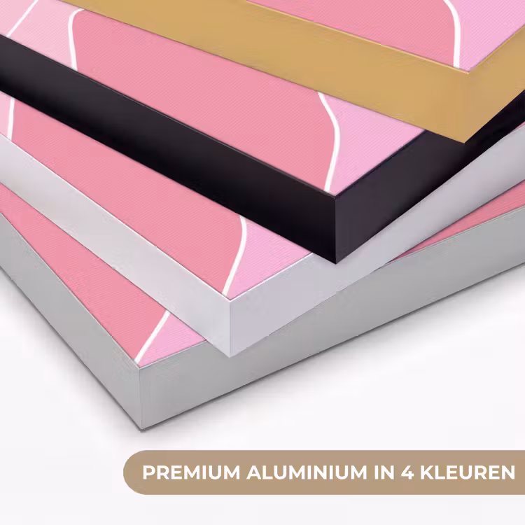 Zon - Bergen - Natuur - Abstract - Roze Textielframe zwart klein -USP_kleurenNL