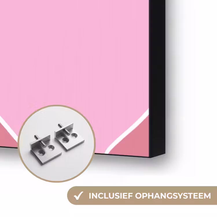 Zon - Bergen - Natuur - Abstract - Roze Textielframe zwart klein -USP_ophangsysteemNL