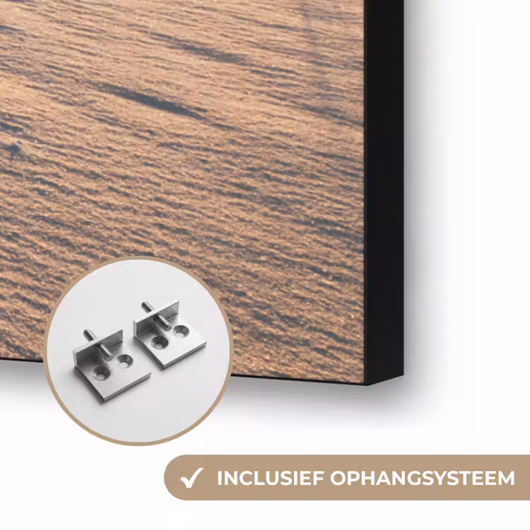 Zon - Duinen - Strand - Vuurtoren Textielframe zwart klein -USP_ophangsysteemNL