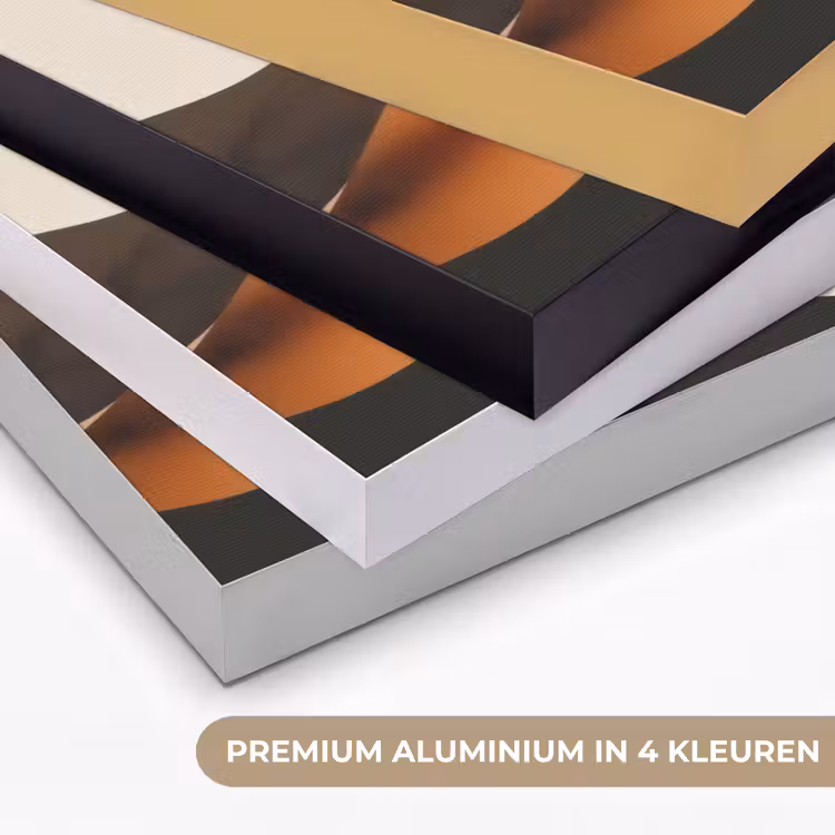 Zon - Heuvels - Boom - Abstract Textielframe zwart klein -USP_kleurenNL
