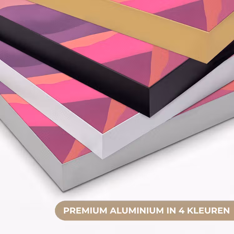 Zon - Heuvels - Paars - Abstract Textielframe zwart klein -USP_kleurenNL