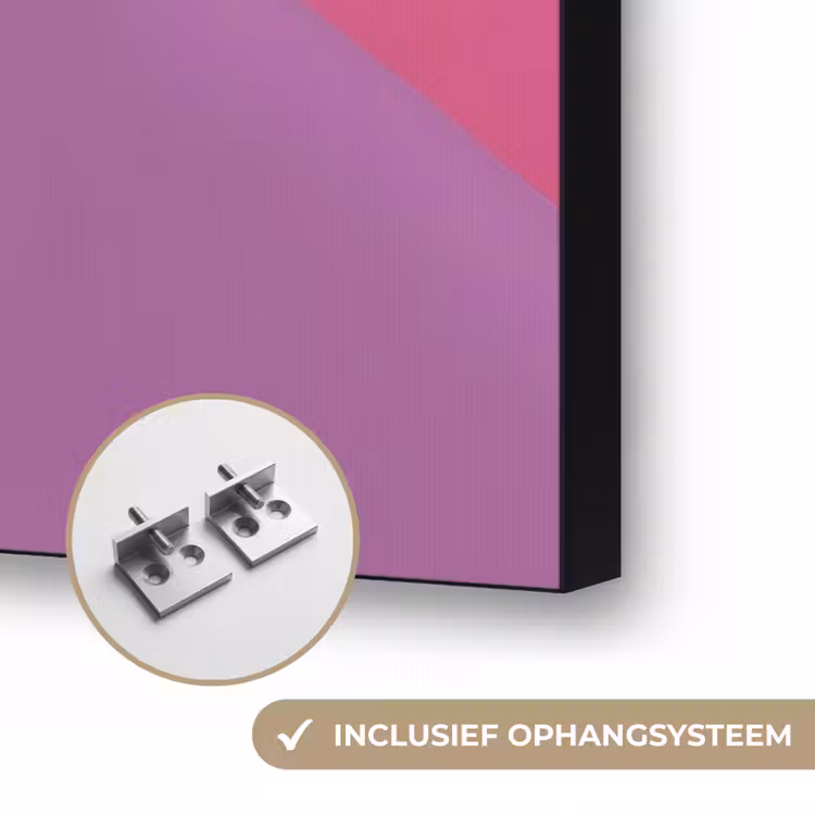 Zon - Heuvels - Paars - Abstract Textielframe zwart klein -USP_ophangsysteemNL