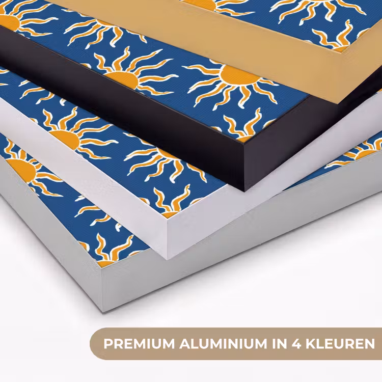 Zon - Patroon - Blauw Textielframe zwart klein 947 -USP_kleurenNL