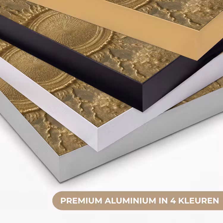 Zon - Reliëf - Antiek - Goud Textielframe zwart klein 947 -USP_kleurenNL