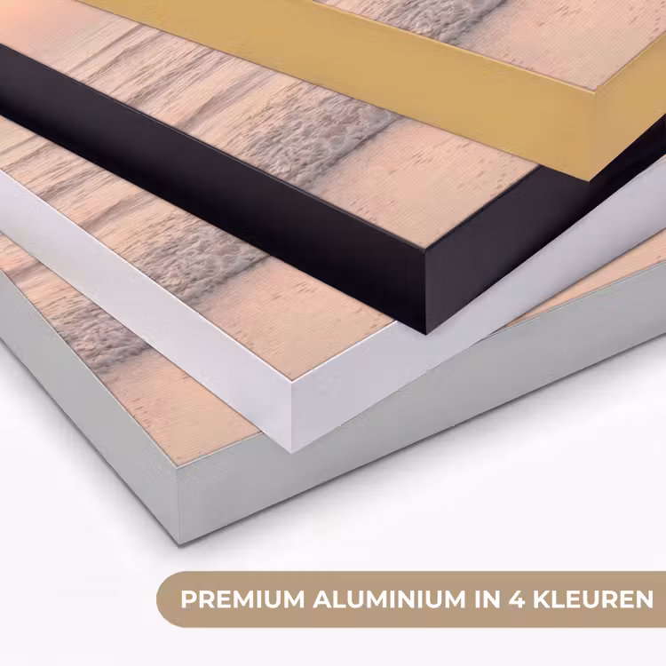 Zon - Strand - Roze Textielframe zwart klein -USP_kleurenNL