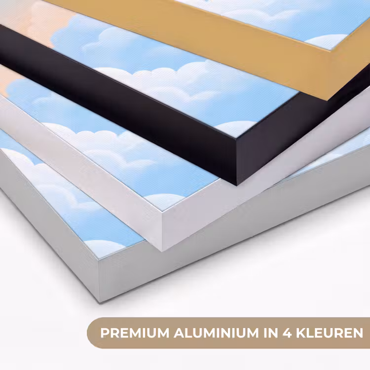Zon - Vogels - Lucht - Natuur - Geel Textielframe zwart klein -USP_kleurenNL