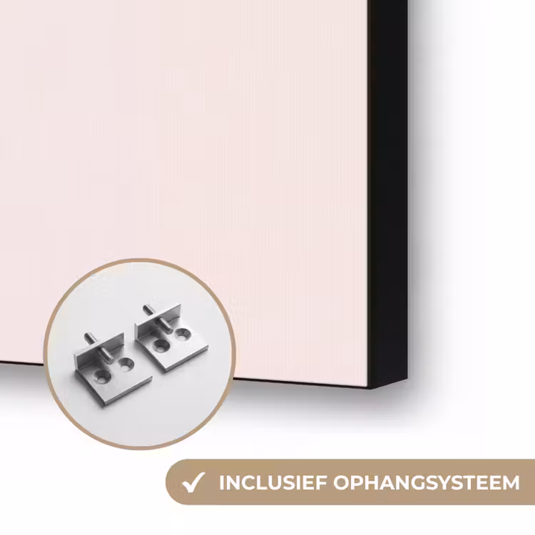 Zon - Zee - Abstract - Modern - Roze Textielframe zwart klein -USP_ophangsysteemNL