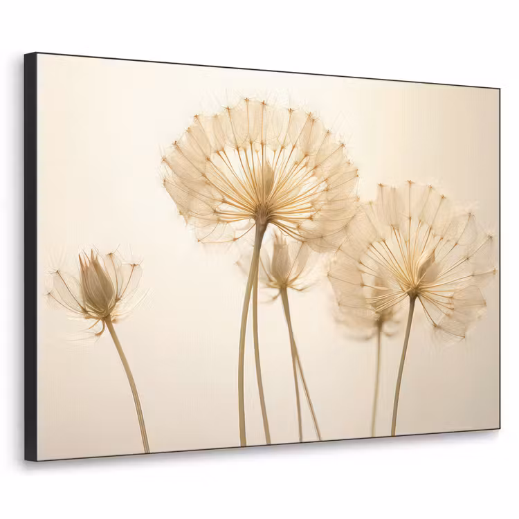 Zonlicht - Paardenbloem - Botanisch - Bloemen Textielframe zwart klein -3d