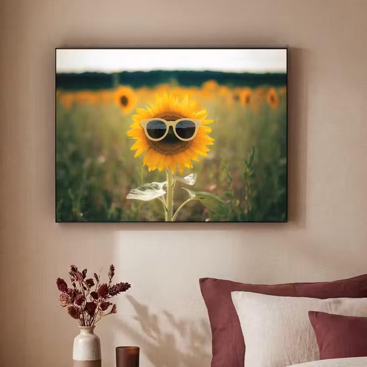 Zonnebloem - Veld - Zonnebril Textielframe - compleet frame klein -sfeer1
