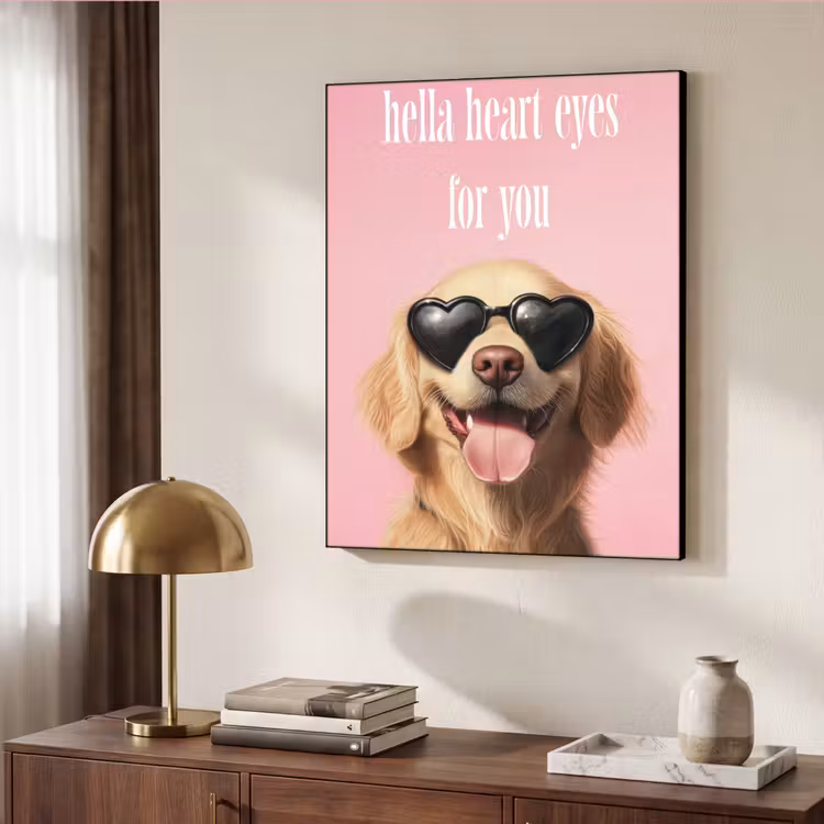 Zonnebril - Hartjes - Hond - Valentijn Textielframe - compleet frame klein -sfeer3