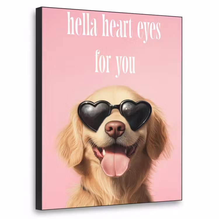 Zonnebril - Hartjes - Hond - Valentijn Textielframe zwart klein -3d