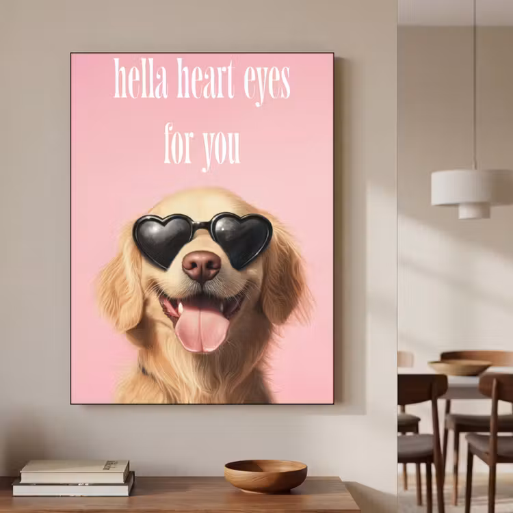 Zonnebril - Hartjes - Hond - Valentijn Textielframe - compleet frame klein -sfeer2
