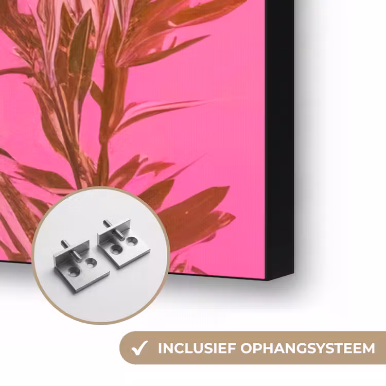 Zonnebril - Oranje - Vrouw - Planten Textielframe zwart klein -USP_ophangsysteemNL