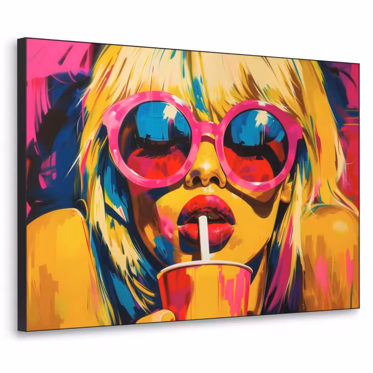 Zonnebril - Roze - Vrouw - Rietje Textielframe - compleet frame klein -3d