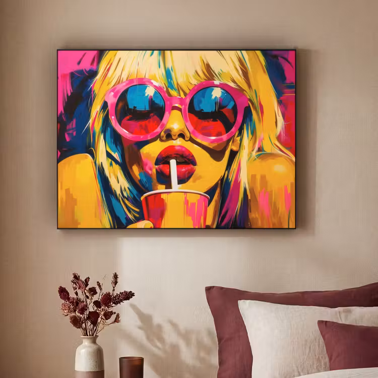 Zonnebril - Roze - Vrouw - Rietje Textielframe zwart klein -sfeer1
