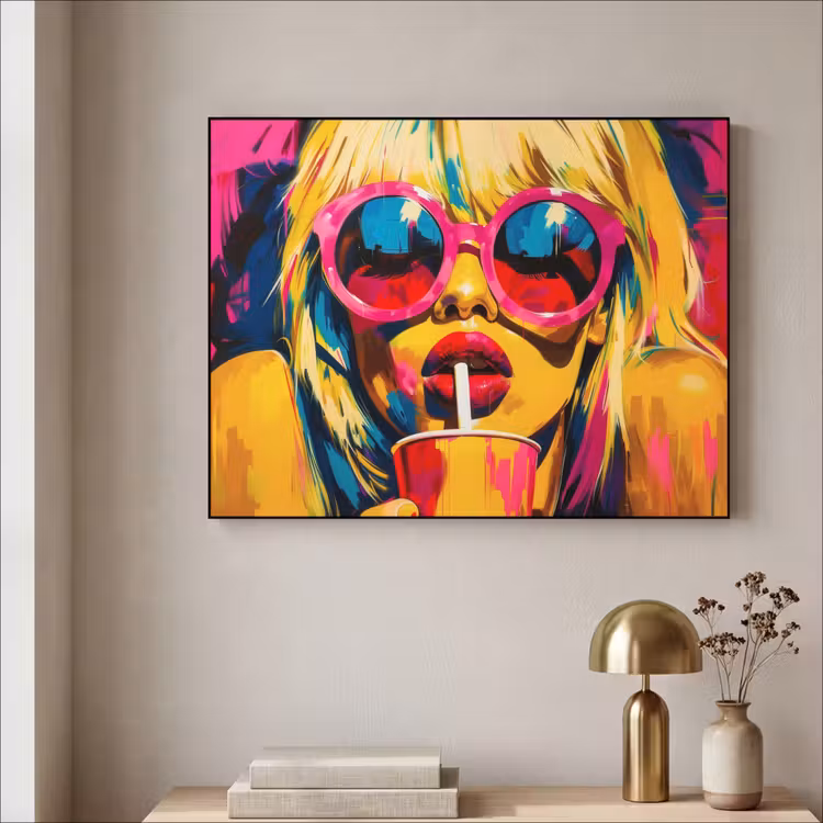 Zonnebril - Roze - Vrouw - Rietje Textielframe zwart klein -sfeer2