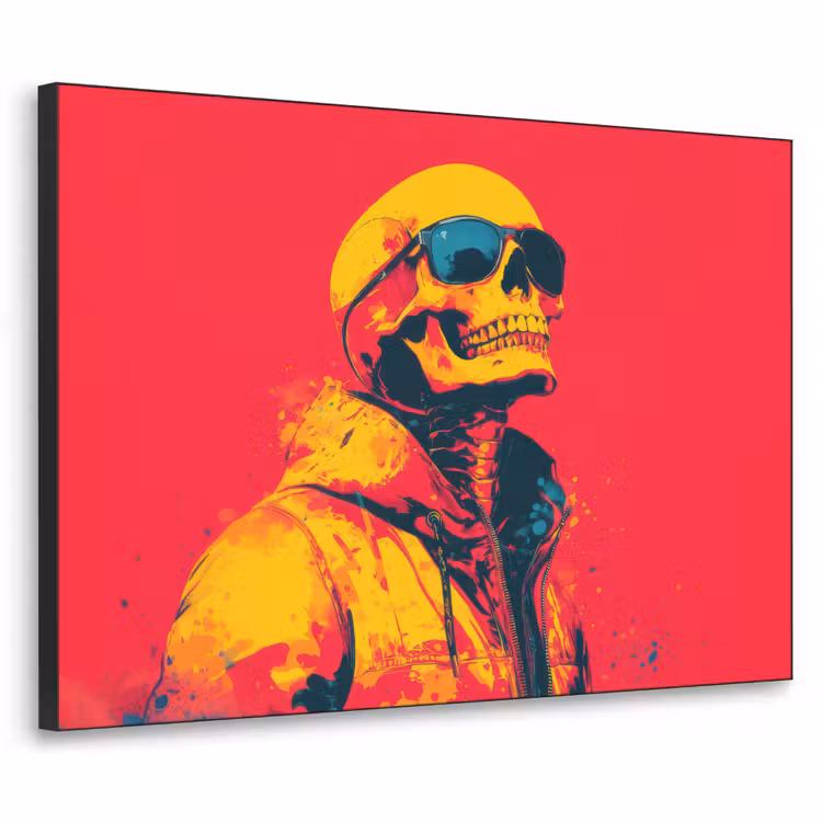 Zonnebril - Schedel - Jas - Rood Textielframe - compleet frame klein -3d