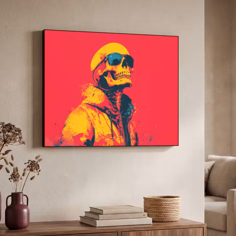 Zonnebril - Schedel - Jas - Rood Textielframe - compleet frame klein -sfeer3