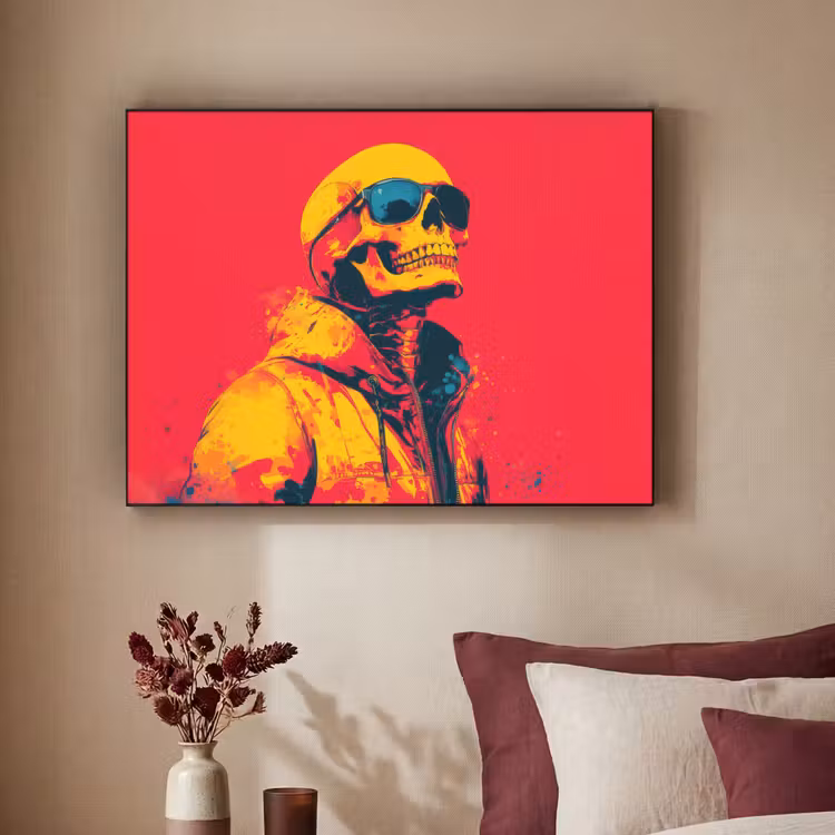 Zonnebril - Schedel - Jas - Rood Textielframe zwart klein -sfeer1