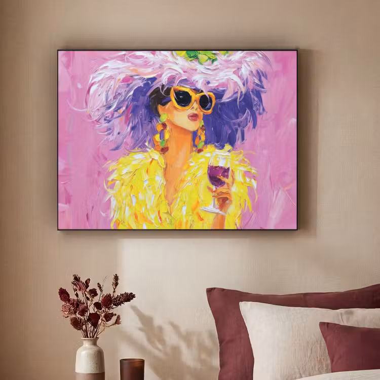 Zonnebril - Vrouw - Jas - Veren Textielframe zwart klein -sfeer1