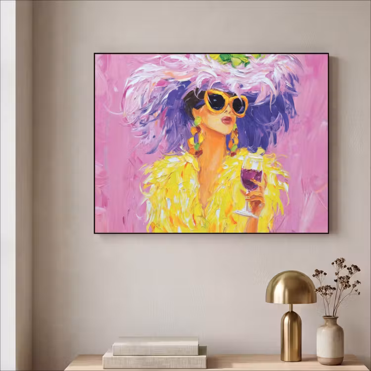 Zonnebril - Vrouw - Jas - Veren Textielframe zwart klein -sfeer2