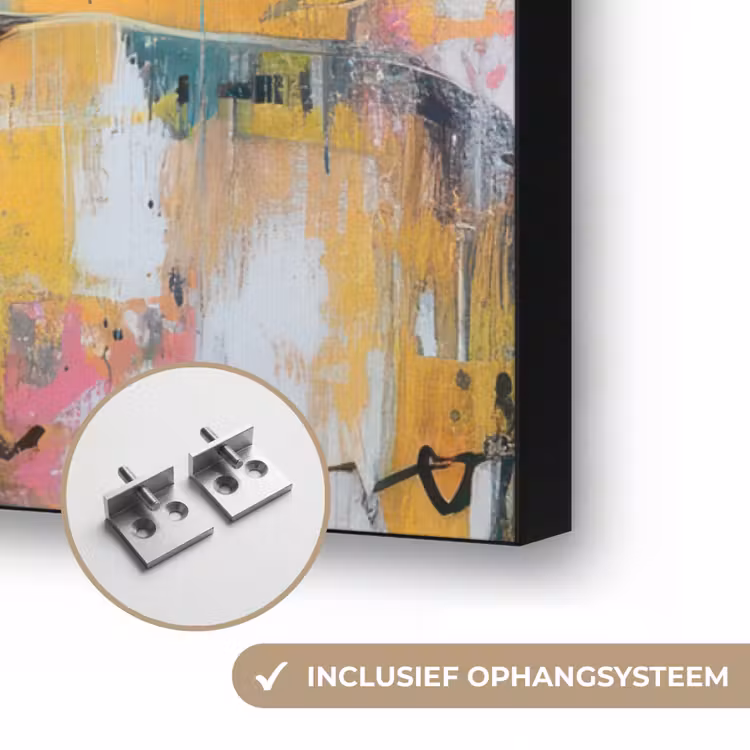 Zonnebril - Vrouw - Kleurrijk - Verfspetters Textielframe zwart klein -USP_ophangsysteemNL