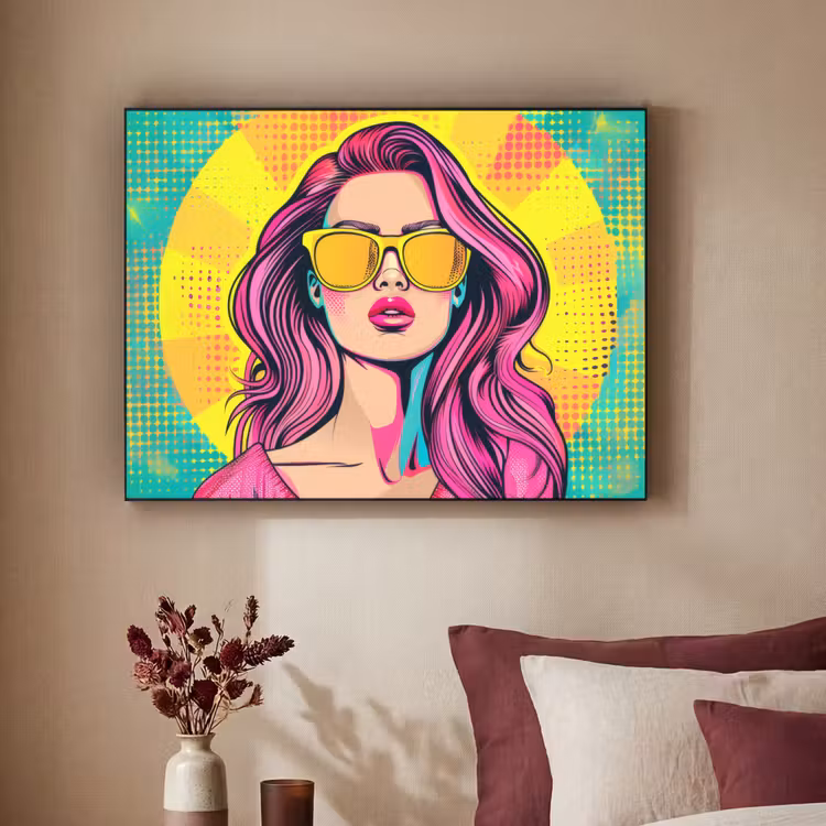 Zonnebril - Vrouw - Zonnig - Geel Textielframe - compleet frame klein -sfeer1