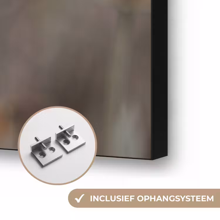 Zonnehoed - Droogbloemen - Geel - Warm Textielframe zwart klein -USP_ophangsysteemNL