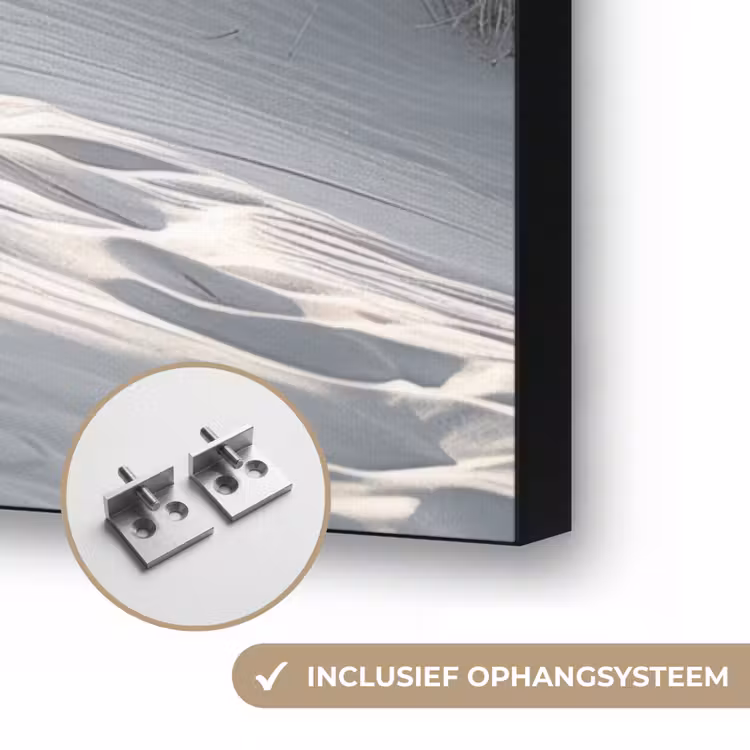 Zonsondergang - Duinen - Planten - Natuur - Strand Textielframe zwart klein -USP_ophangsysteemNL