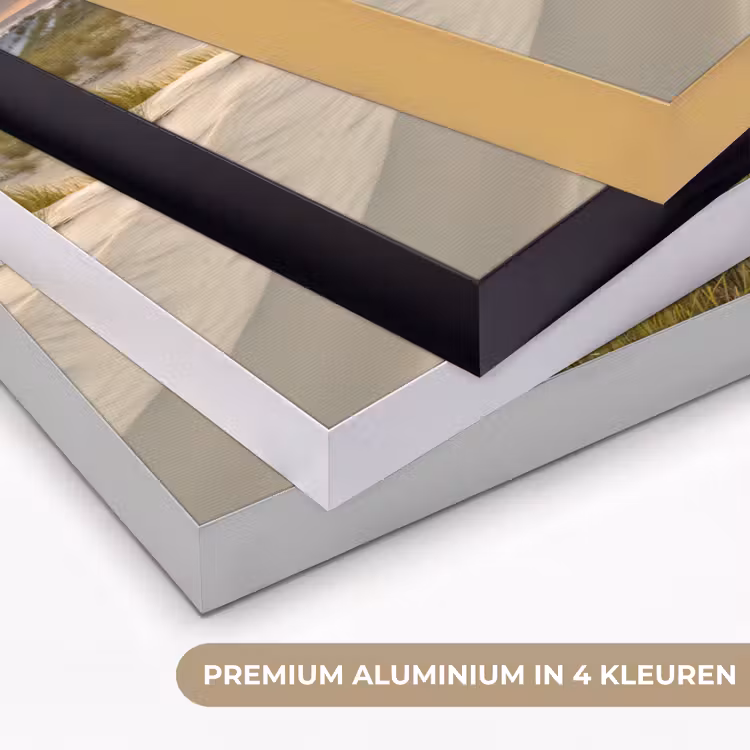 Zonsondergang - Duinen - Strand - Landschap Textielframe zwart klein -USP_kleurenNL