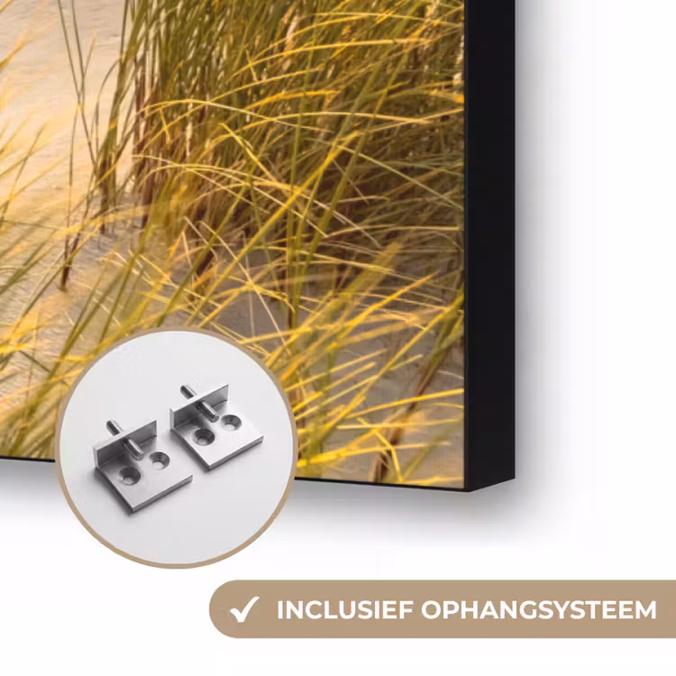 Zonsondergang - Duinen - Strand - Landschap Textielframe zwart klein -USP_ophangsysteemNL