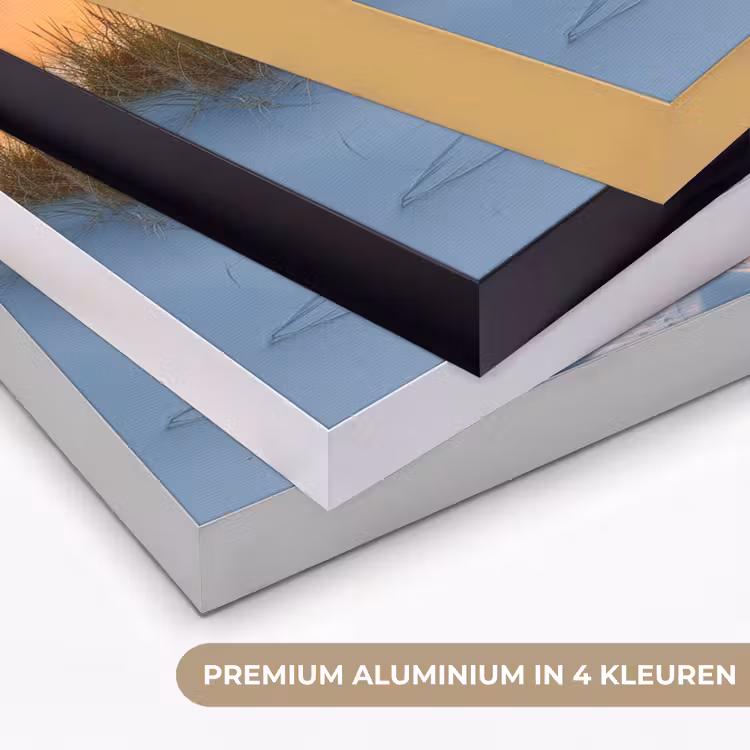 Zonsondergang - Strand - Natuur - Zee - Zomer Textielframe zwart klein -USP_kleurenNL