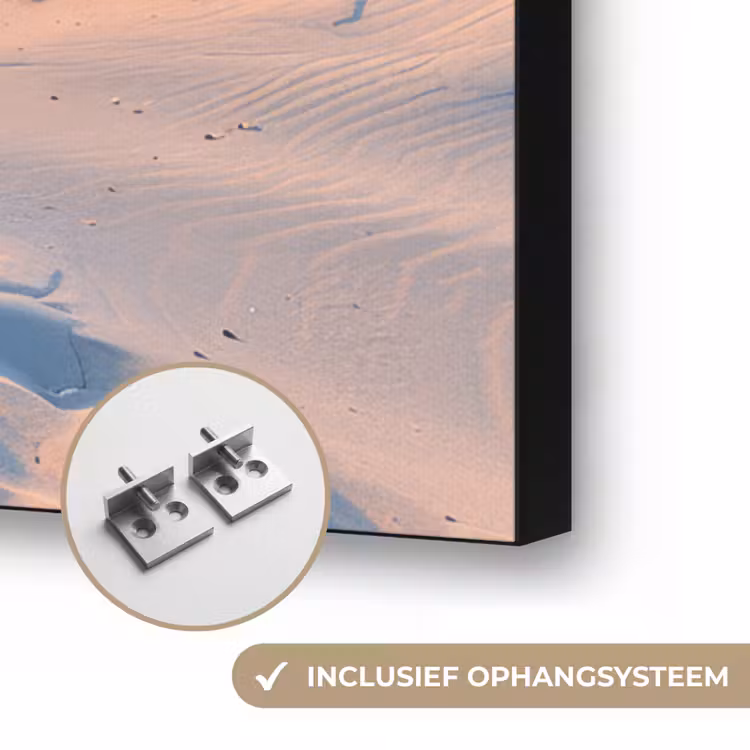 Zonsondergang - Strand - Natuur - Zee - Zomer Textielframe zwart klein -USP_ophangsysteemNL