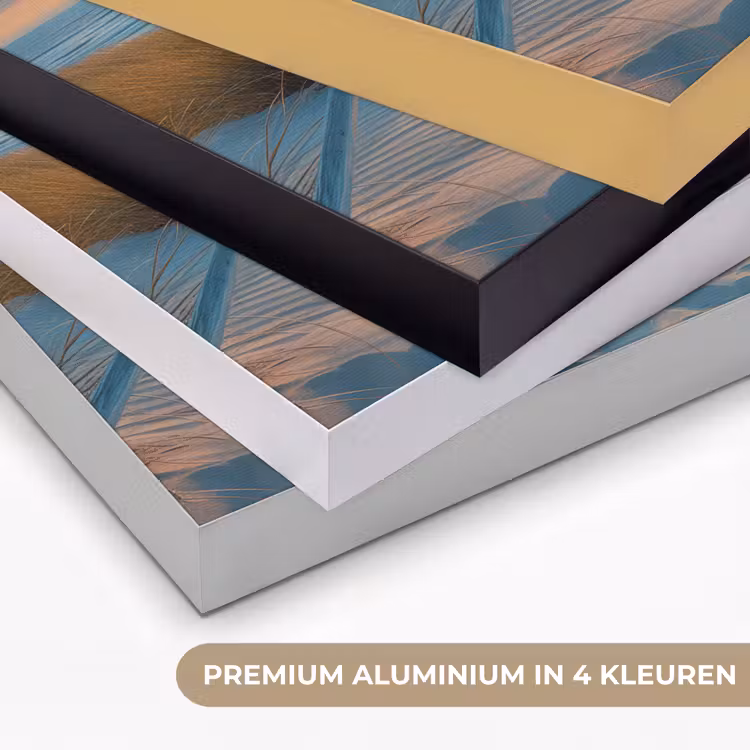 Zonsondergang - Strand - Zomer - Landschap Textielframe zwart klein -USP_kleurenNL