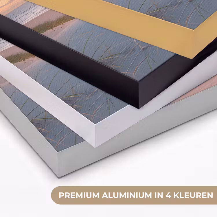 Zonsondergang - Zee - Strand - Duinen - Natuur Textielframe zwart klein -USP_kleurenNL