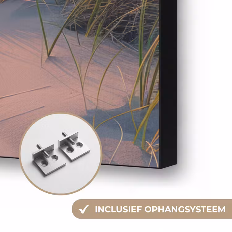 Zonsondergang - Zee - Strand - Duinen - Natuur Textielframe zwart klein -USP_ophangsysteemNL