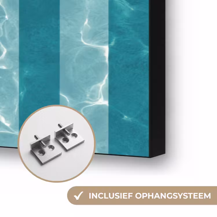 Zwembad - Strepen - Groen Textielframe zwart klein 947 -USP_ophangsysteemNL