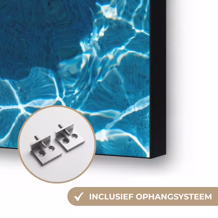 Zwembad - Zwembanden - Zomer - Geel - Blauw Textielframe zwart klein -USP_ophangsysteemNL