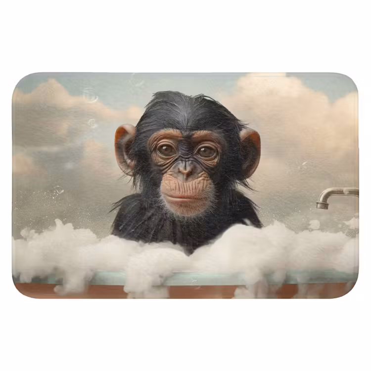 Aap - Dieren - Bad - Schuim Badmat klein -3d