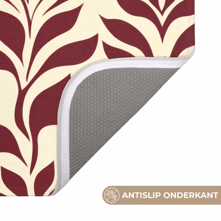 Abstract - Bladeren - Burgundy Badmat klein 997 -USP_AntislipNL