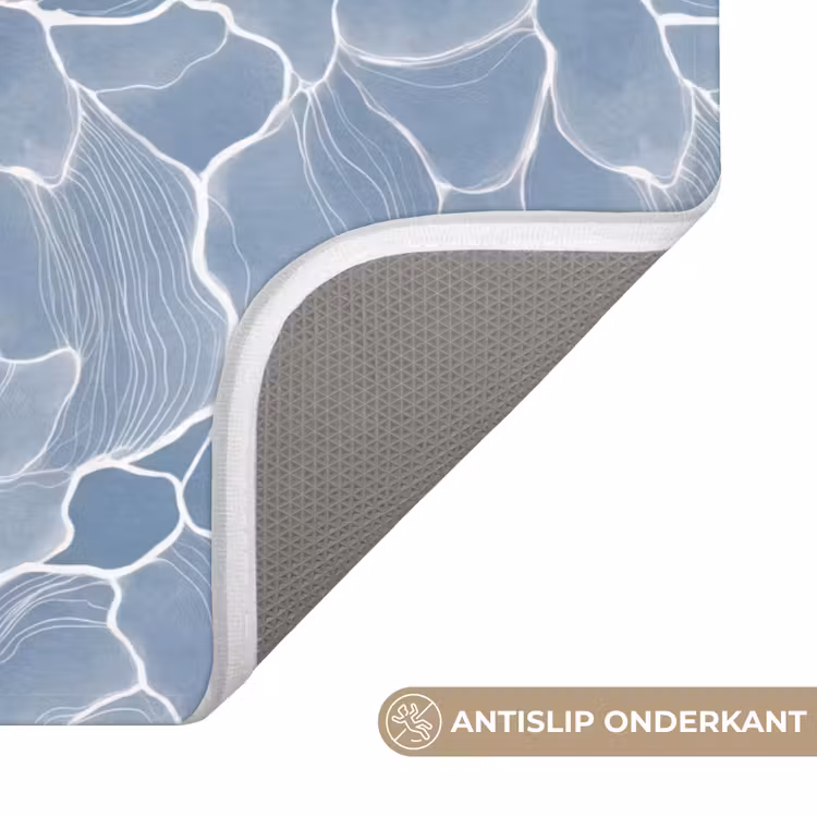 Abstract - Blauw - Bladeren Badmat klein -USP_AntislipNL