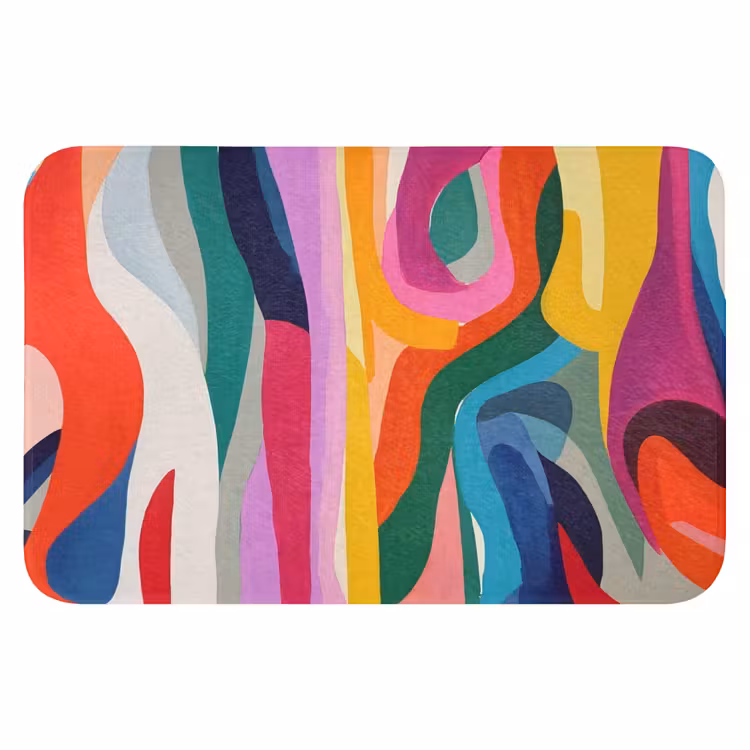 Abstract - Kleurrijk - Golven - Lijnen Badmat klein -3d