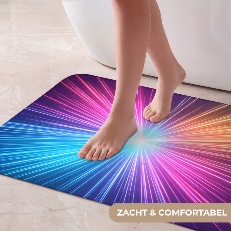 Abstract - Light - Burst - Modern - Colorful Badmat middel -USP_ZachtNL