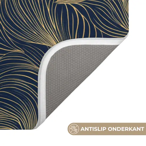 Abstract - Lijnen - Blauw - Goud Badmat klein 997 -USP_AntislipNL