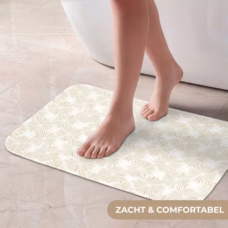 Abstract - Motief - Beige Badmat klein 997 -USP_ZachtNL