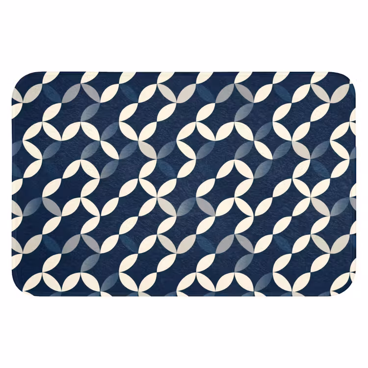 Abstract - Patroon - Blauw Badmat klein 997 -3d