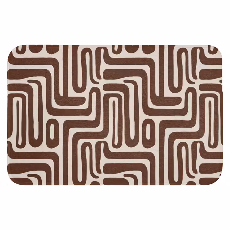 Abstract - Patroon - Bruin Badmat klein 997 -3d
