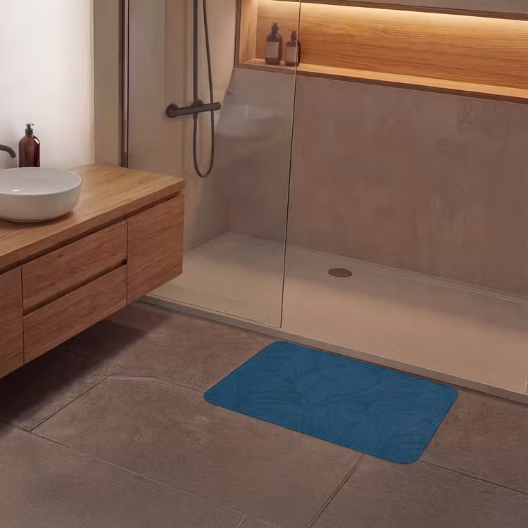 Abstract - Patroon - Donkerblauw - Elegant Badmat klein 997 -sfeer2